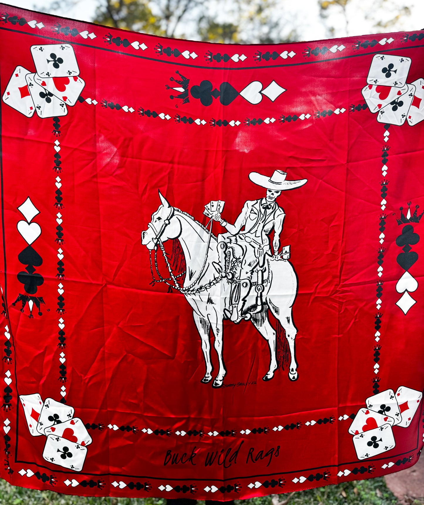 El Charro de La Muerta- (42”) Custom Cowboy Wild Rag