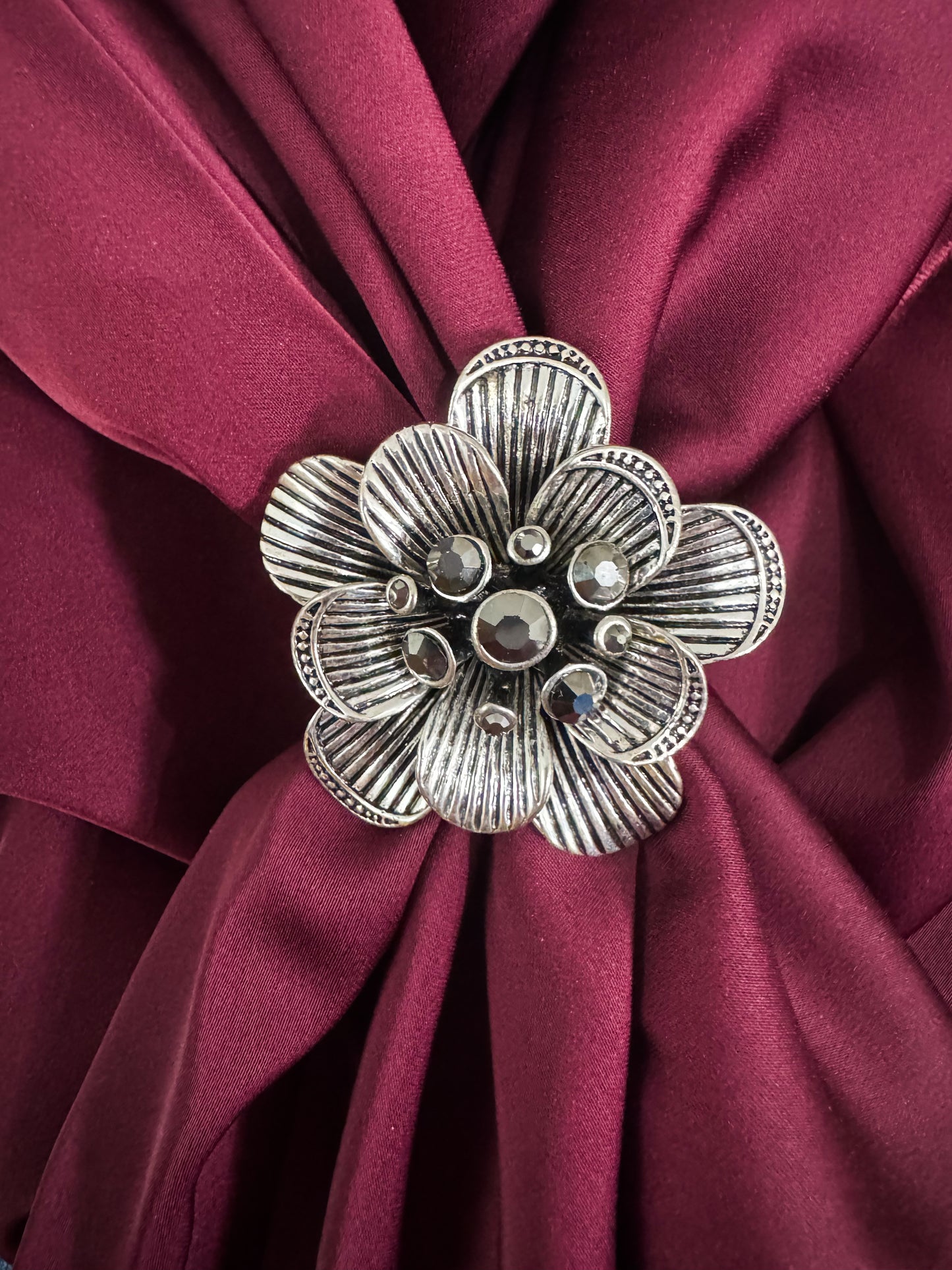 Silver Flower Watchband Ring