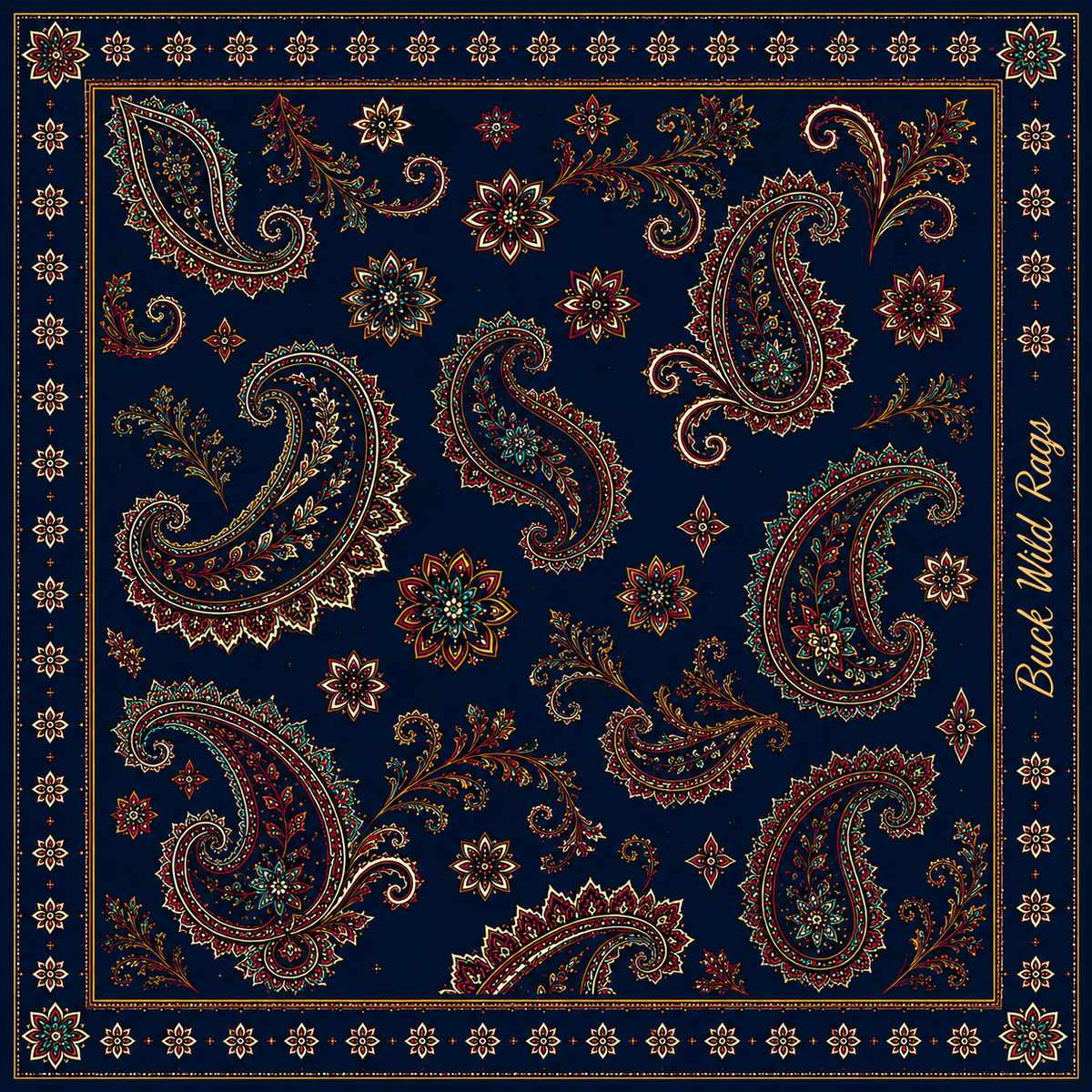 Midnight Paisley 42” Silk