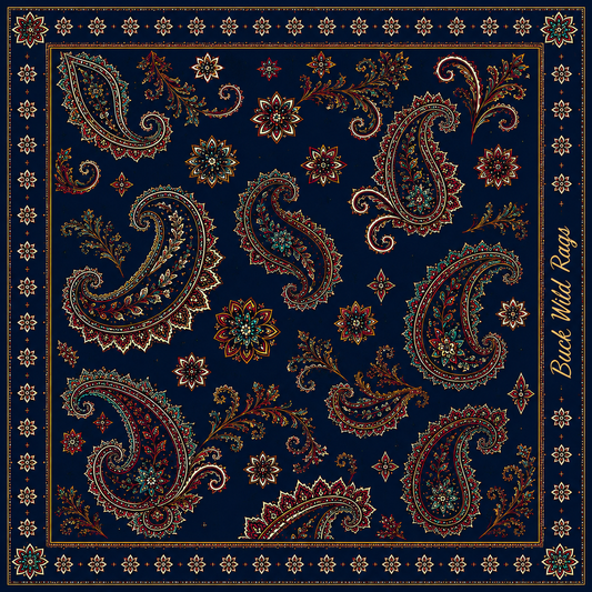 Midnight Paisley 42” Silk