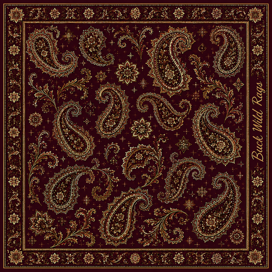 Burgundy Reserve Paisley | Heritage Collection – 100% Silk Wild Rag | 42”

Rich Color. Timeless Tradition. Refined Western Elegance.