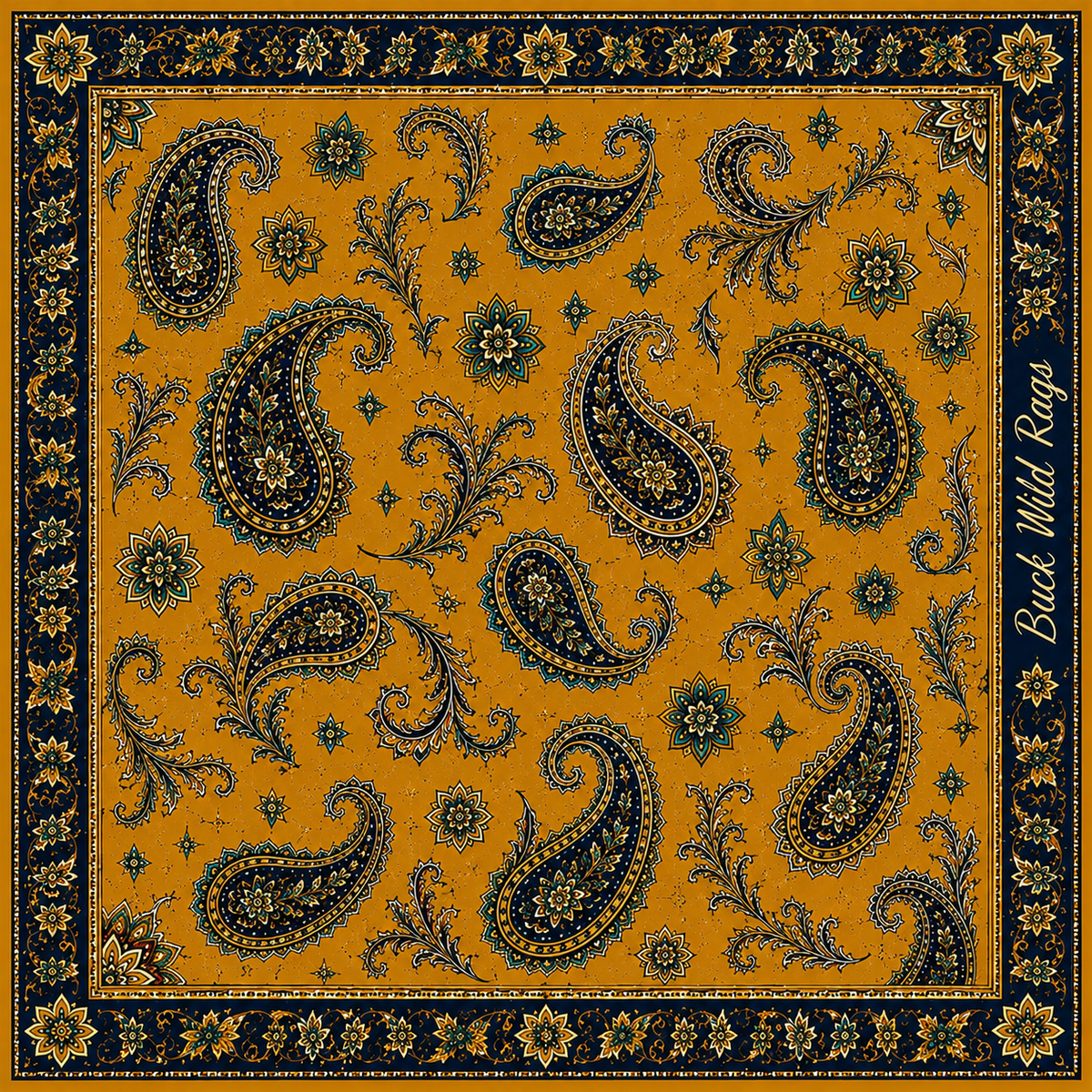 Prairie Gold Paisley | Heritage Collection – 100% Silk Wild Rag | 42”

Bold Western Heritage. Timeless Silk Elegance.