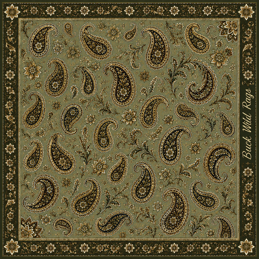 Heritage Collection | Sage Paisley | 100% Silk Wild Rag – 42”

Timeless Western elegance. Exclusively Buck Wild Rags.
