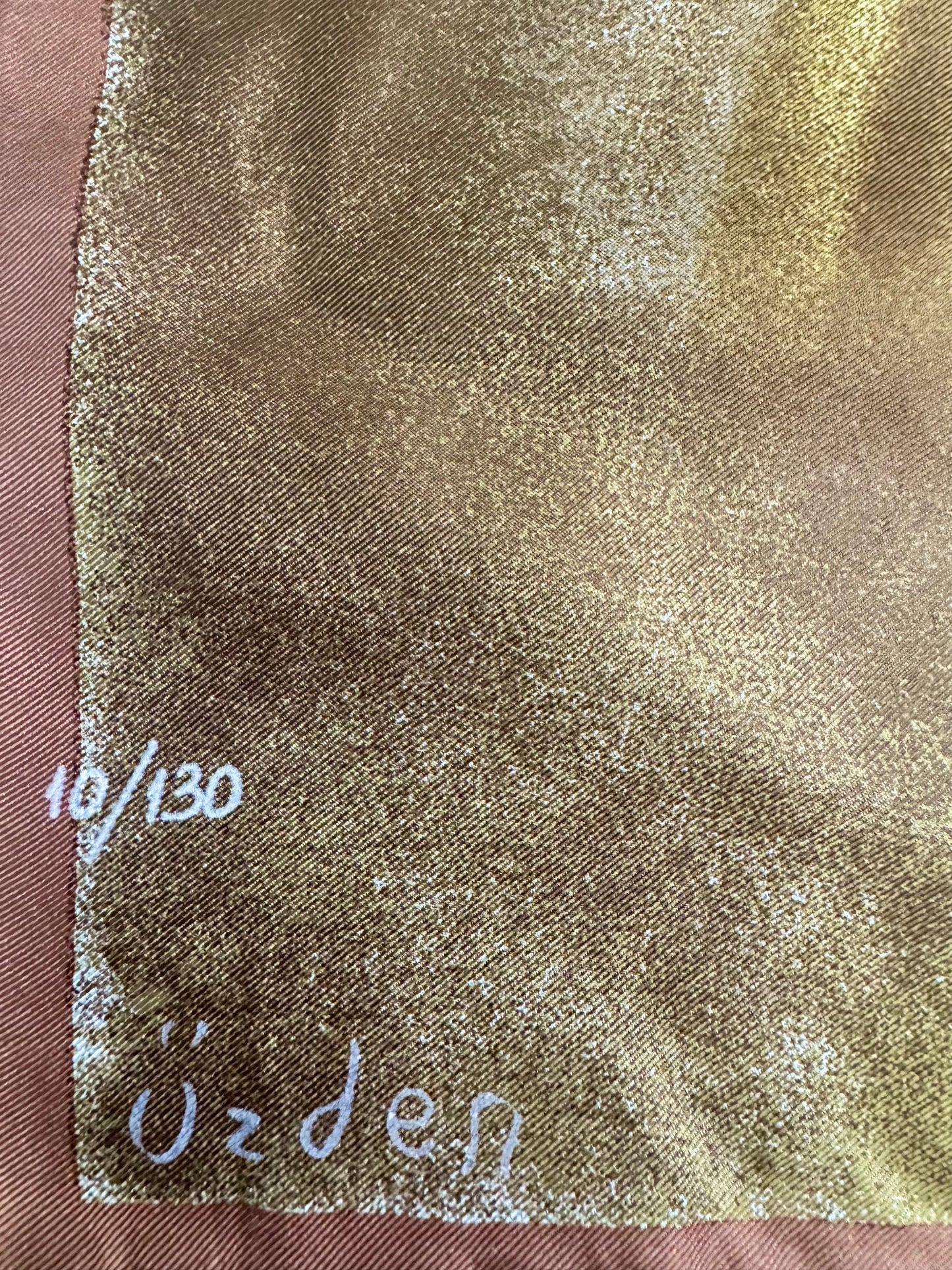 Vintage Vakko 100% Silk Scarf | Golden Floral Art Print | 35” Square