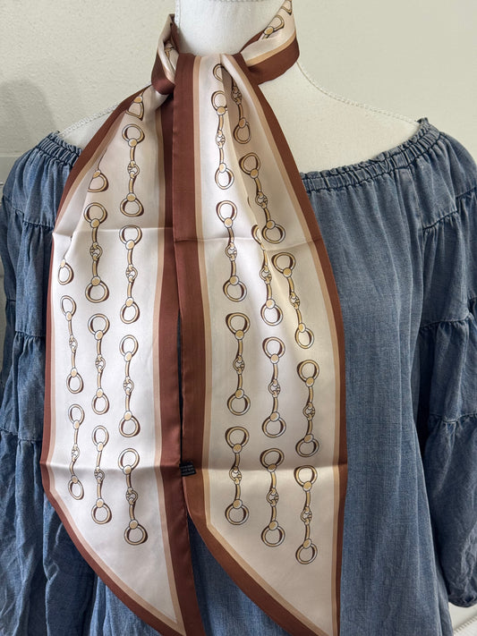 Bits and Pieces-Ladies Twilly Scarf- Chocolate Brown