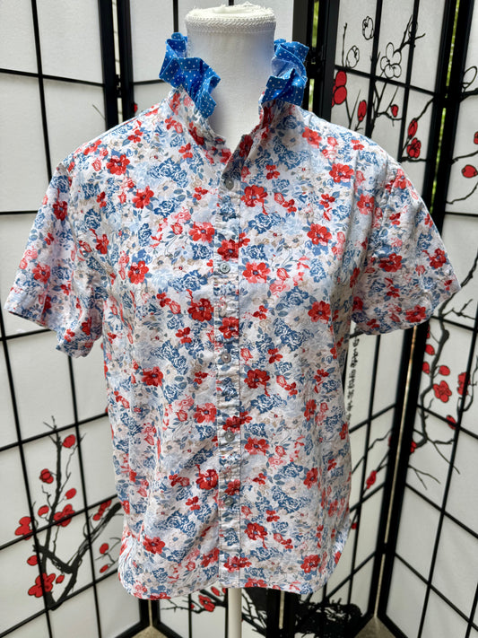 Sustainable Women’s Tops | Upcycled Men’s Dress Shirts
Size M