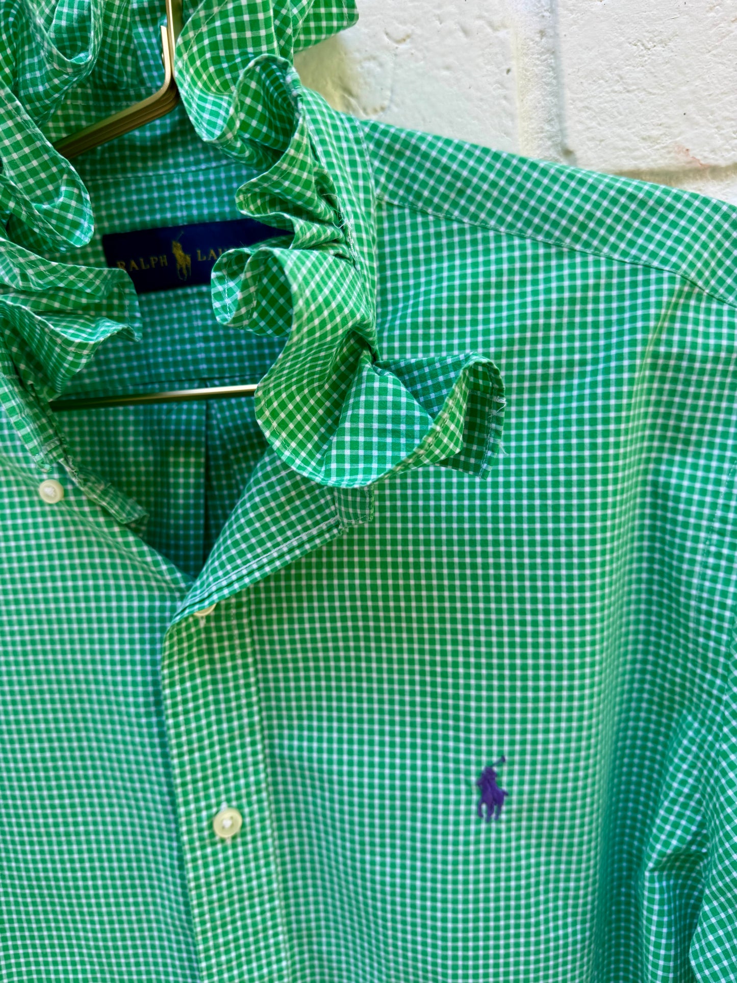 The Lucky Green | One-of-One Revamped Ralph Lauren Shirt- Chest: 22” Sleeves: 24”