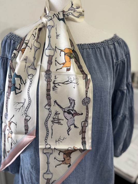 Horse and Rider- Ladies Fashion Twilly Scarf