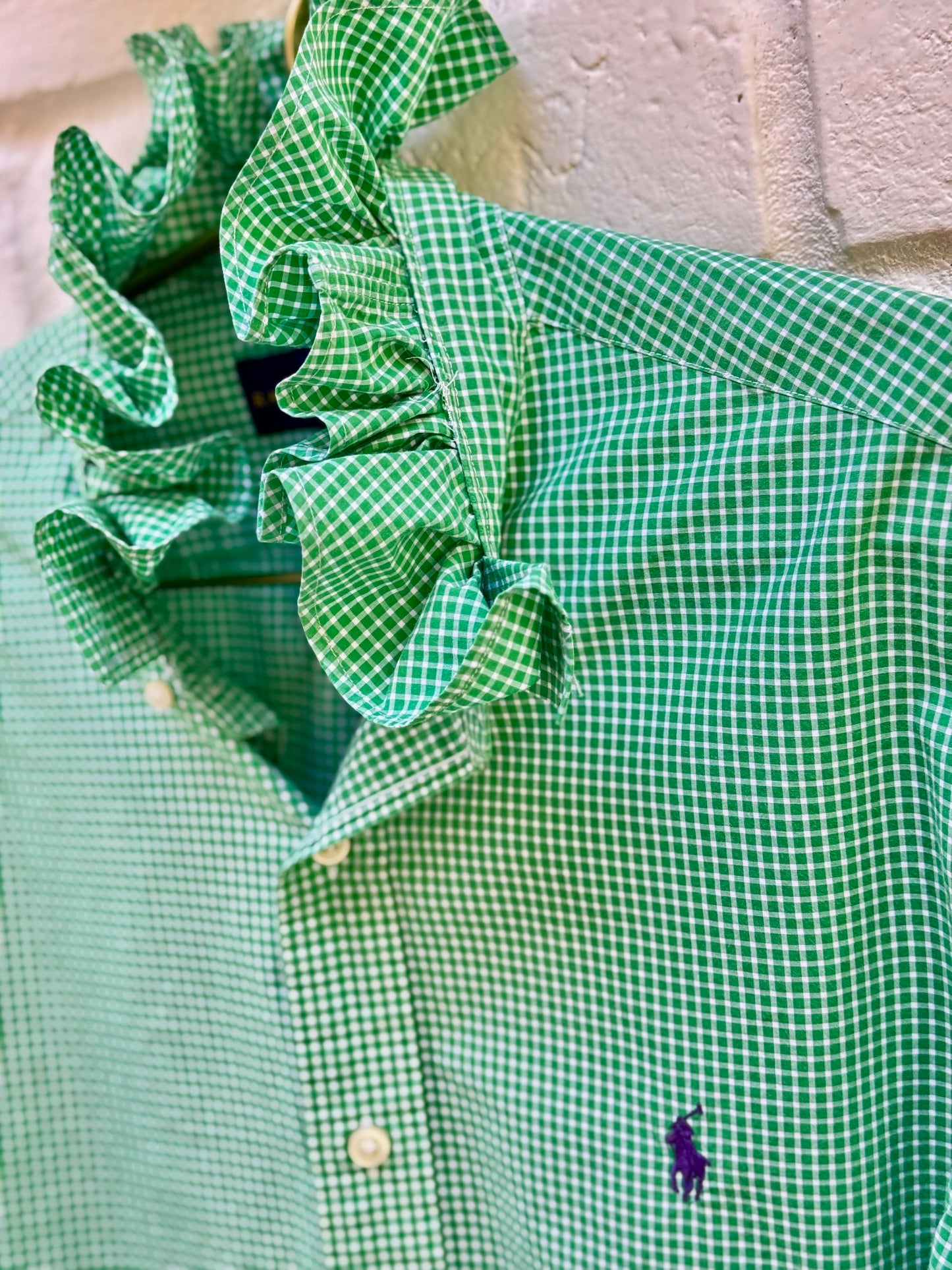 The Lucky Green | One-of-One Revamped Ralph Lauren Shirt- Chest: 22” Sleeves: 24”