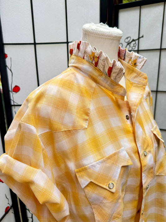Pearl Snap| Western Vintage| Reworked| Pre Loved| Men’s Shirt| Size L