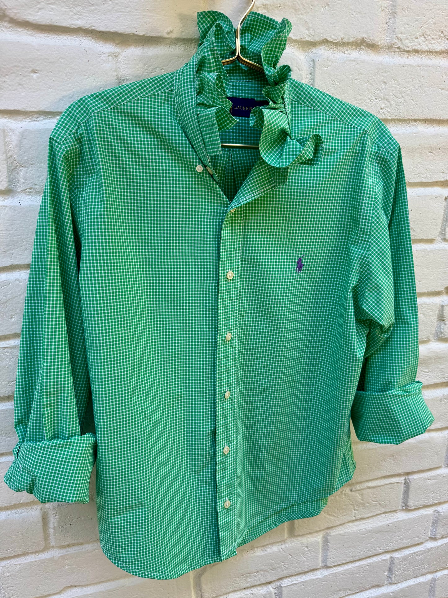 The Lucky Green | One-of-One Revamped Ralph Lauren Shirt- Chest: 22” Sleeves: 24”