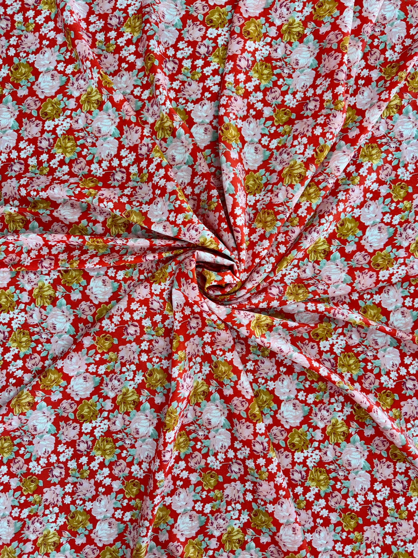 Crimson Rose Floral Wild Rag- 42”