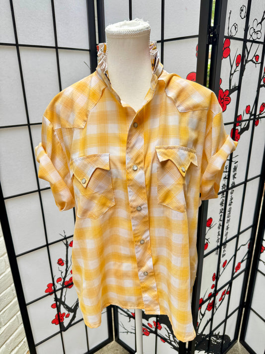 Pearl Snap| Western Vintage| Reworked| Pre Loved| Men’s Shirt| Size L