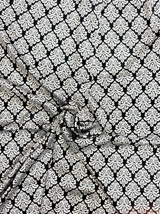 Black Tie Western Satin Wild Rag –  42” Black & White