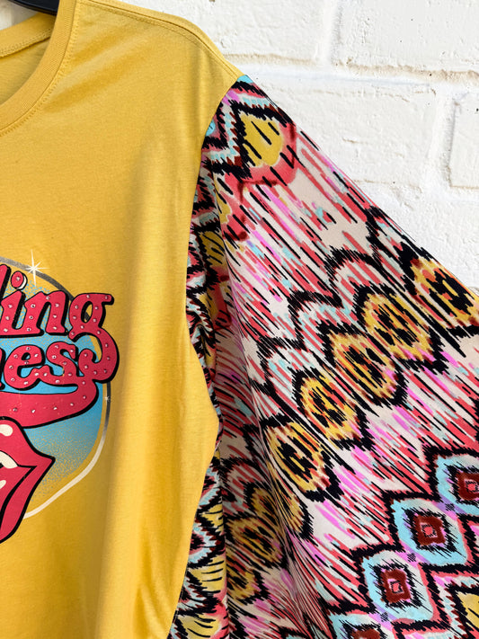 Cowgirl Kimono- Rolling Stones Size Med 8-10
