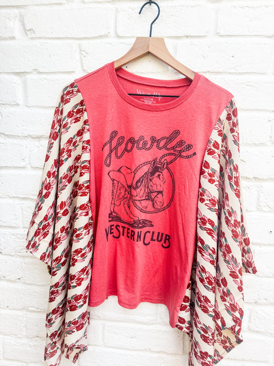 Cowgirl Kimono Tee- Howdy Size Large 11/13